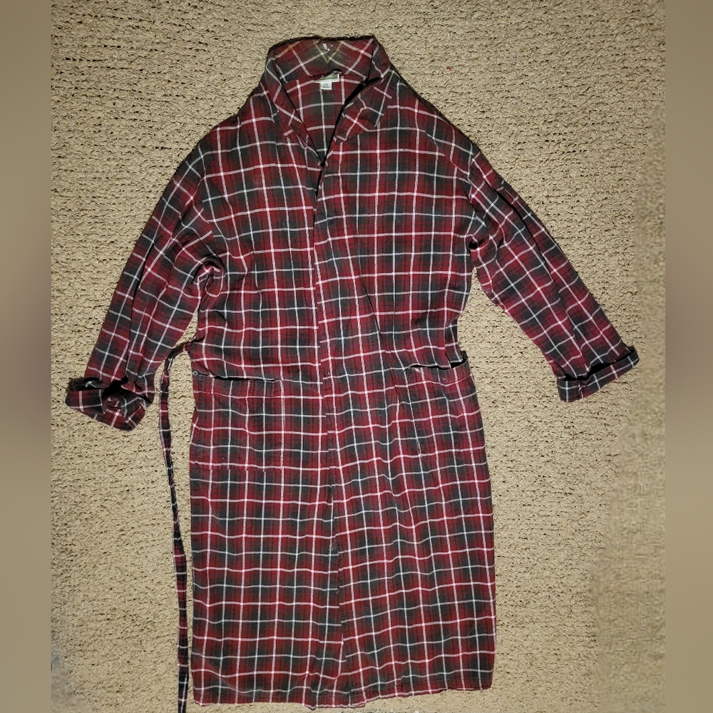 WOMENS MERONA ROBE PLAID RED & GREEN SIZE S/M